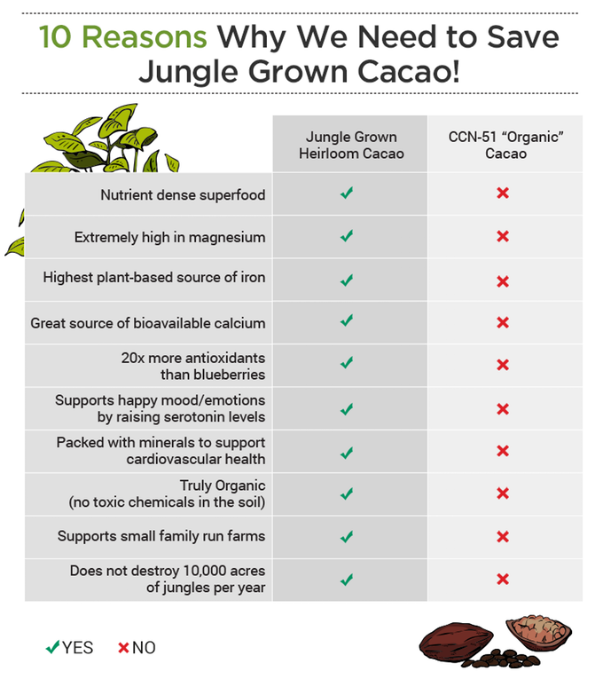Jungle Grown Cacao chart